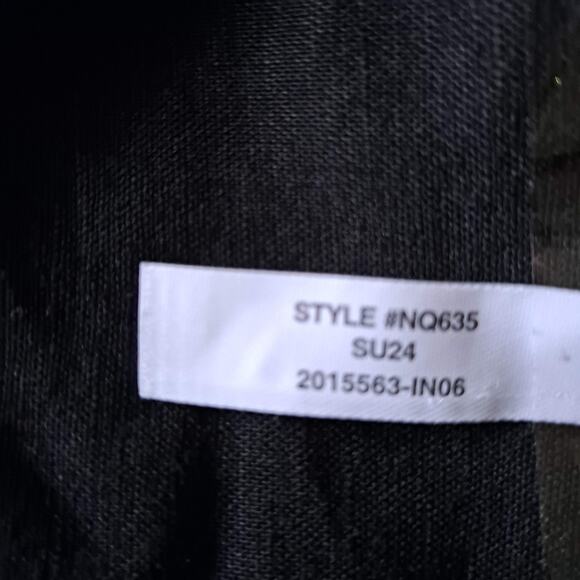 NWT Madewell Romper Linen Blend Tie Waist Sleeveless Square Neck Black Size 6 - Picture 10 of 16